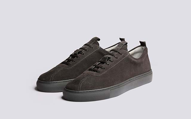 Grenson Sneaker 1 Mens Sneakers in Dark Grey Suede GRS114090